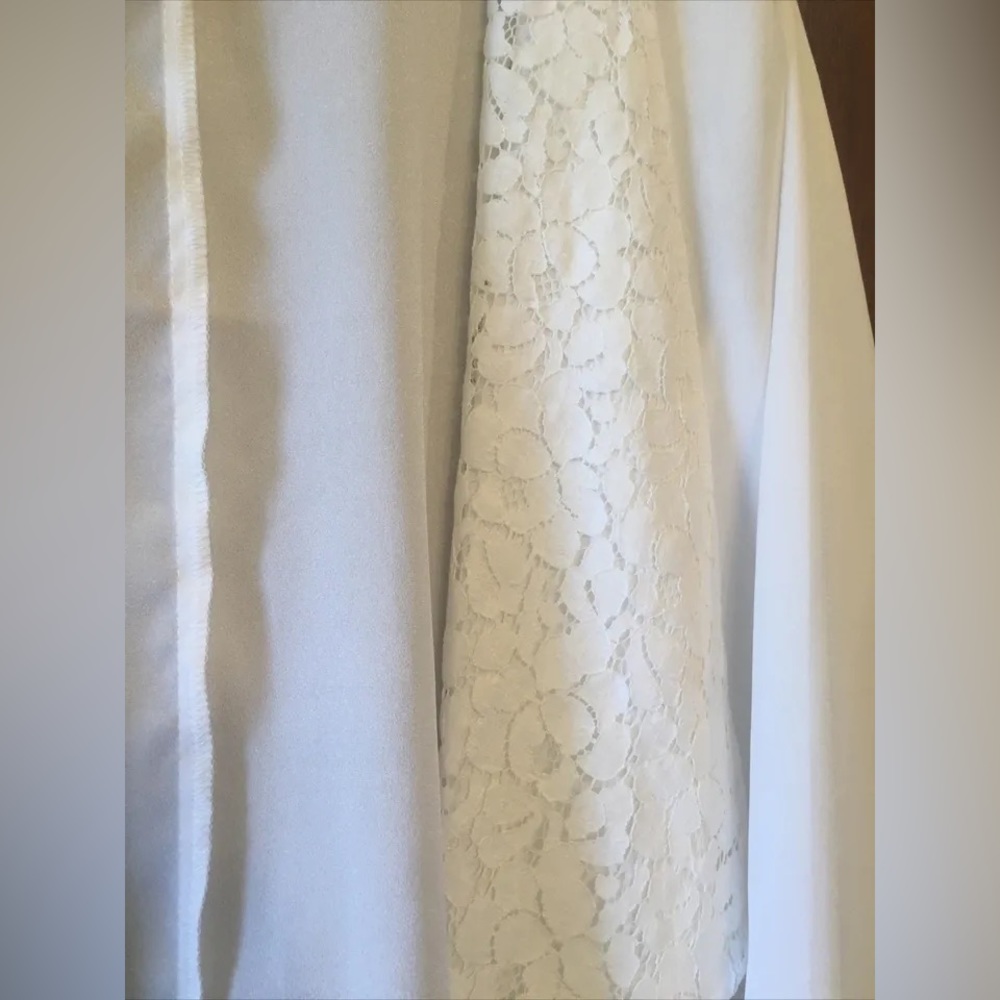 Francesca Clothing Lace Lapel Jacket-White Open Blazer Size Small - Black Rainn - Picture 2 of 2